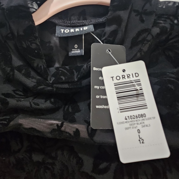Torrid Black Mesh Top size 0 (L/12) - Picture 6 of 6
